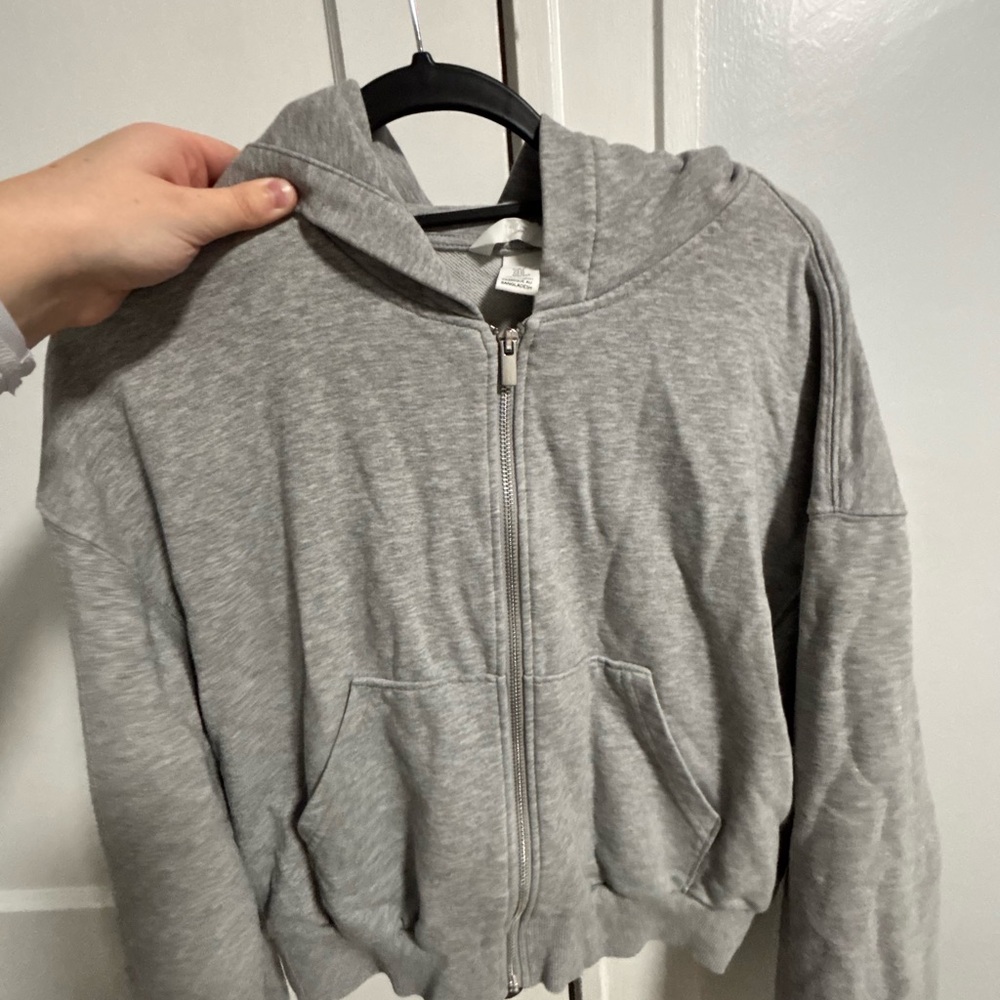 Gray Zip-Up Hoodie